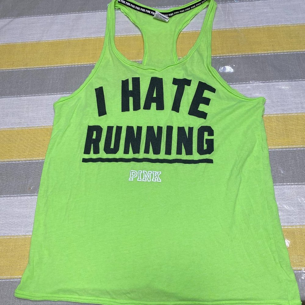 PINK Neon Green Tank Size Small